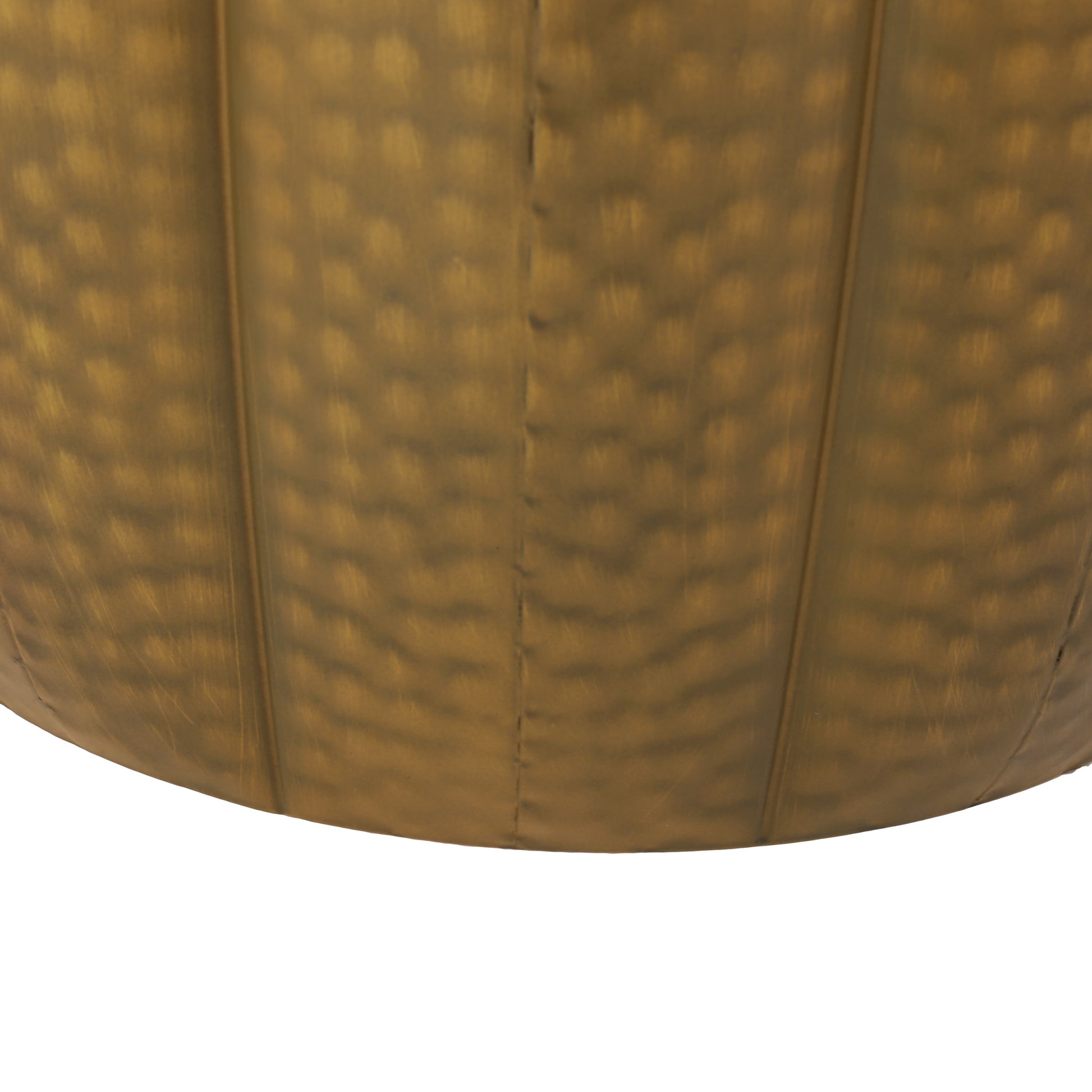 Metal Drum End Table Gold Iron