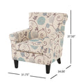 Jasmine Club Chair White Blue Fabric
