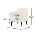 Upholstered Armchair Ivory Fabric