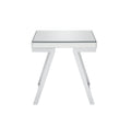 Alfresco Mirrored Top Square End Table Silver Silver Wood