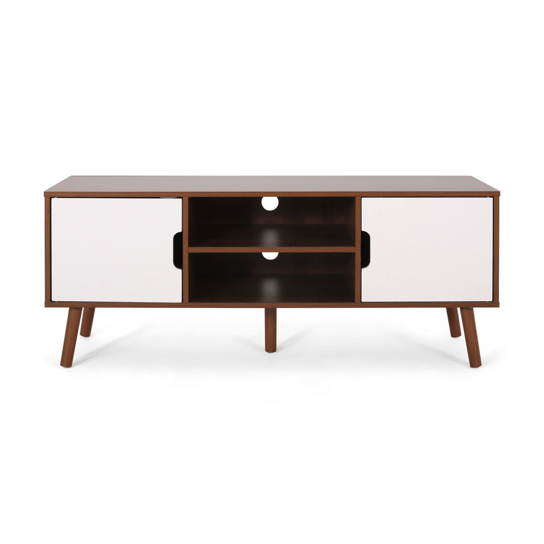 Tv Stand White Walnut 40 49 Inches Wood