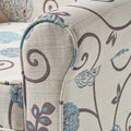 Jasmine Club Chair White Blue Fabric
