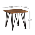 Zion Industrial Wood And Metal Accent Table Teak Metal & Wood