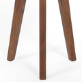 Caspian Round Accent End Table Brown Brown Wood