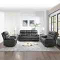 Rudger Manual Recliner Chair Gray Dark Gray Wood