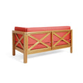 Brava X Back Right Corner Bench, Red Red Acacia Wood