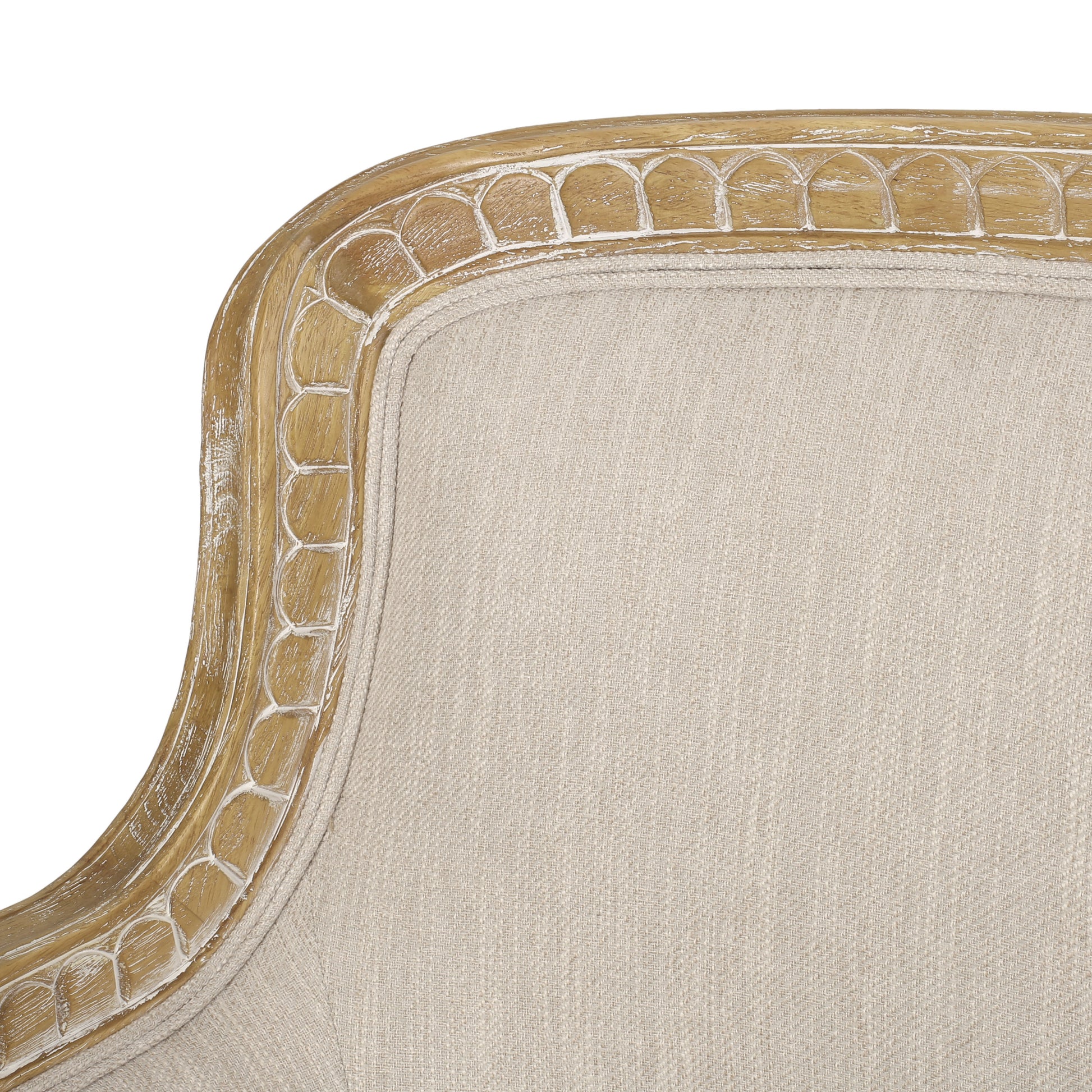 Club Chair Beige Brown Fabric