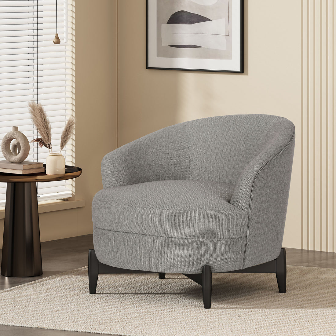 Club Chair Gray Fabric