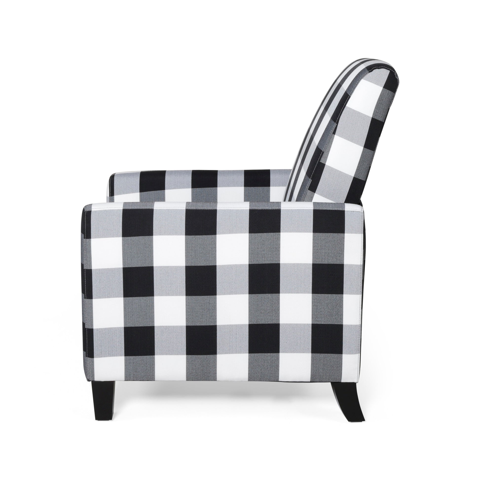 27.5" Wide Manual Club Recliner Black White Fabric