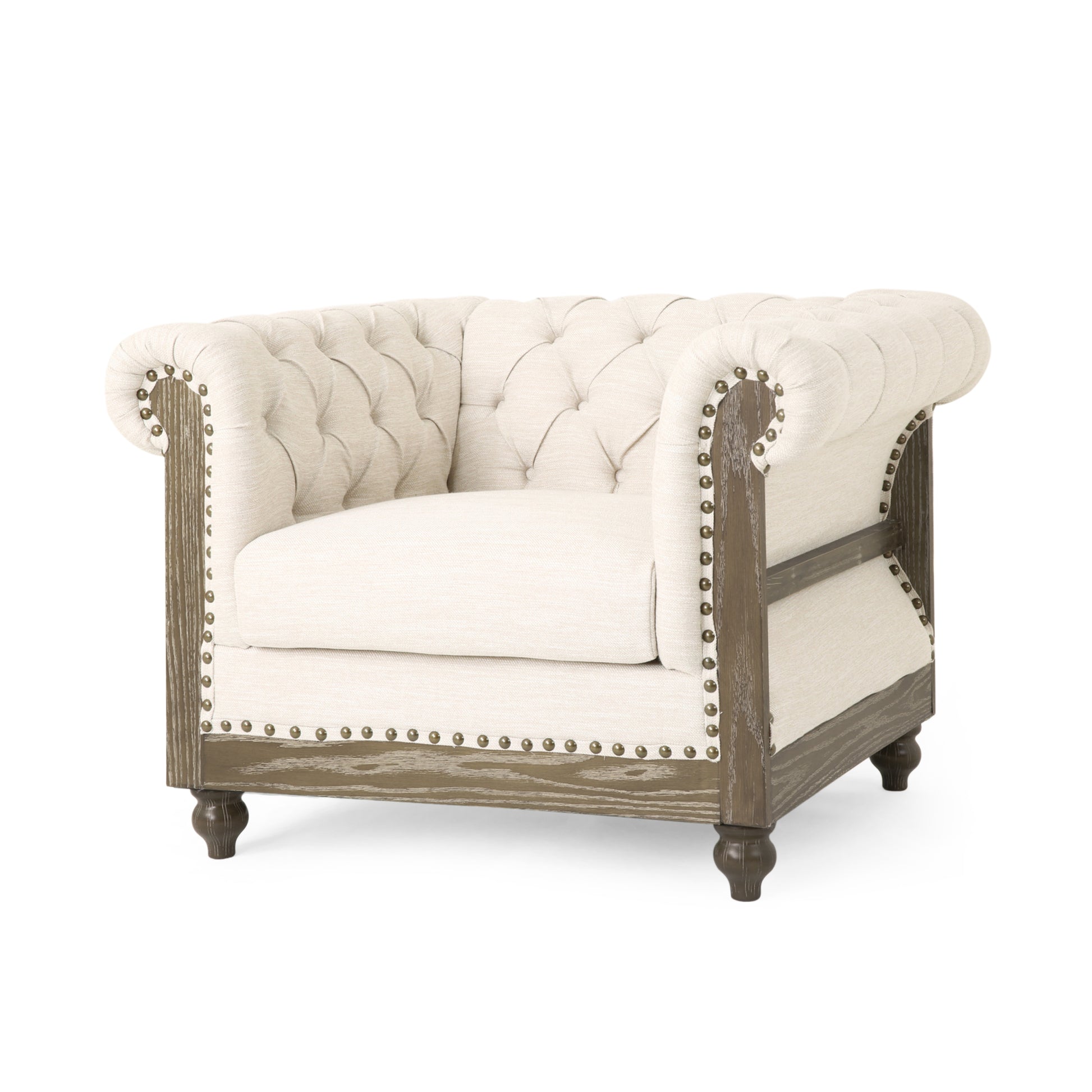 Club Chair Beige Fabric