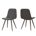 Gila Dining Chair With Powder Coated Legs,Set Of 2 Brown Multi Rattan