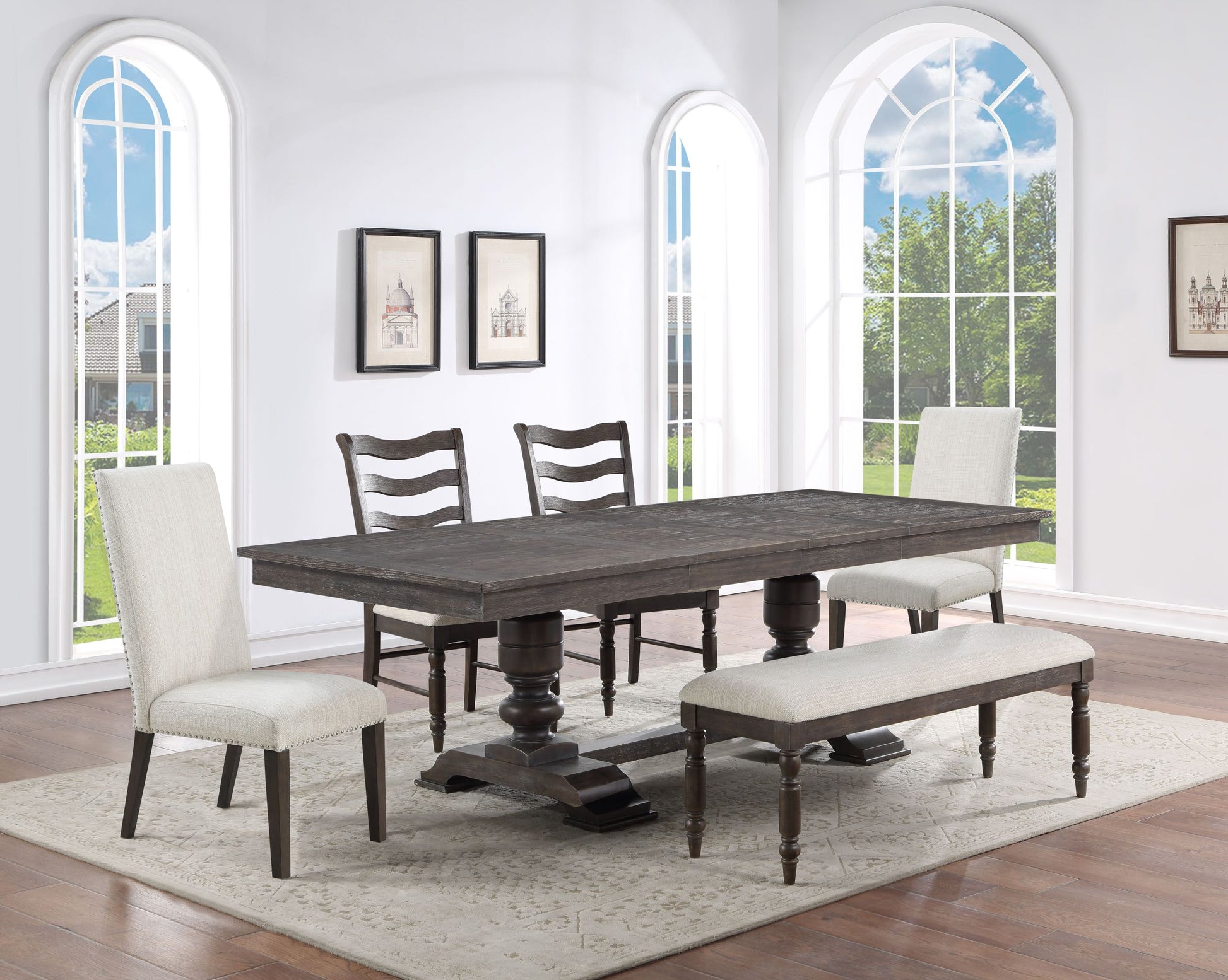 Hutchins Upholstered Chair Set Of 2 Dark Brown Dark Brown Wood