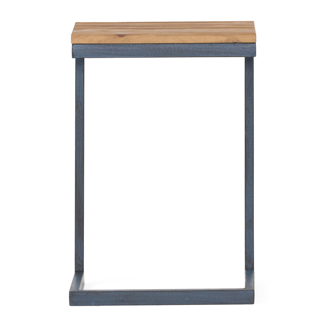 Accent Table Medium Antique Natural Nature Rectangular Wood Metal