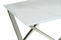Zurich End Table With Faux White Marble Top White White Iron