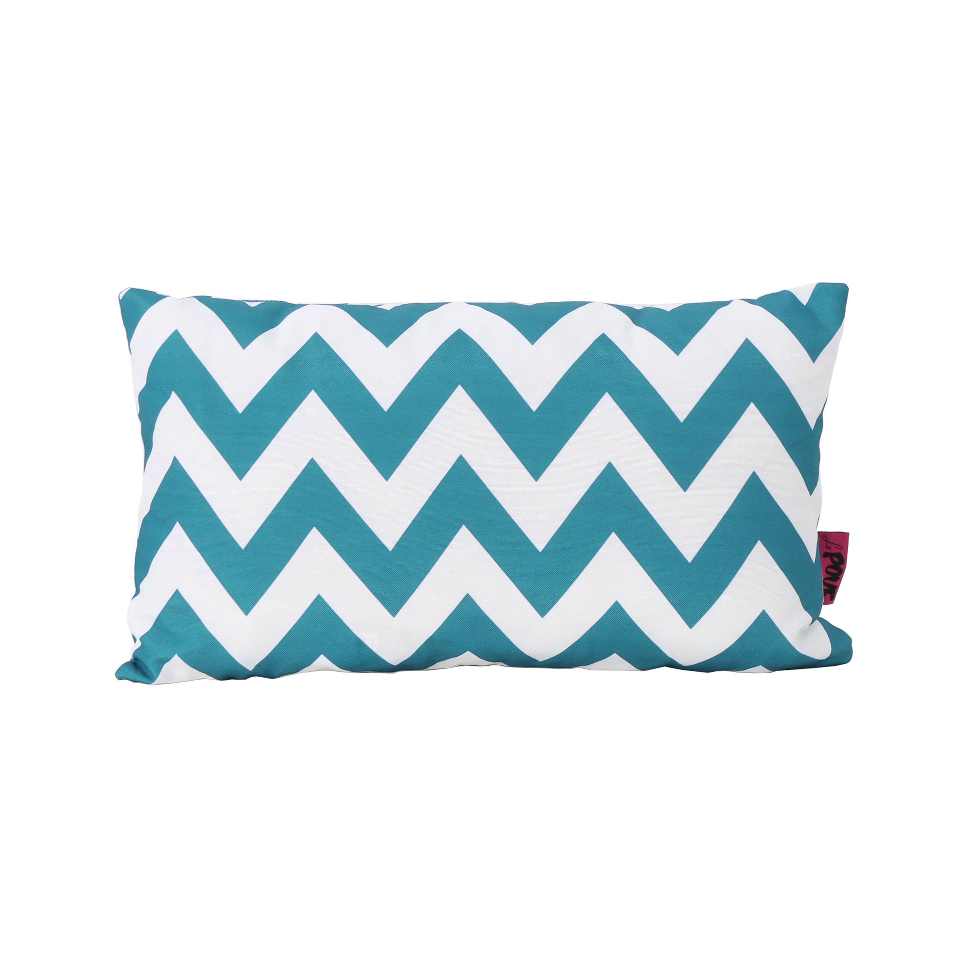 Marisol Chevron Rectangular Pillow Set Of 2 Teal Fabric