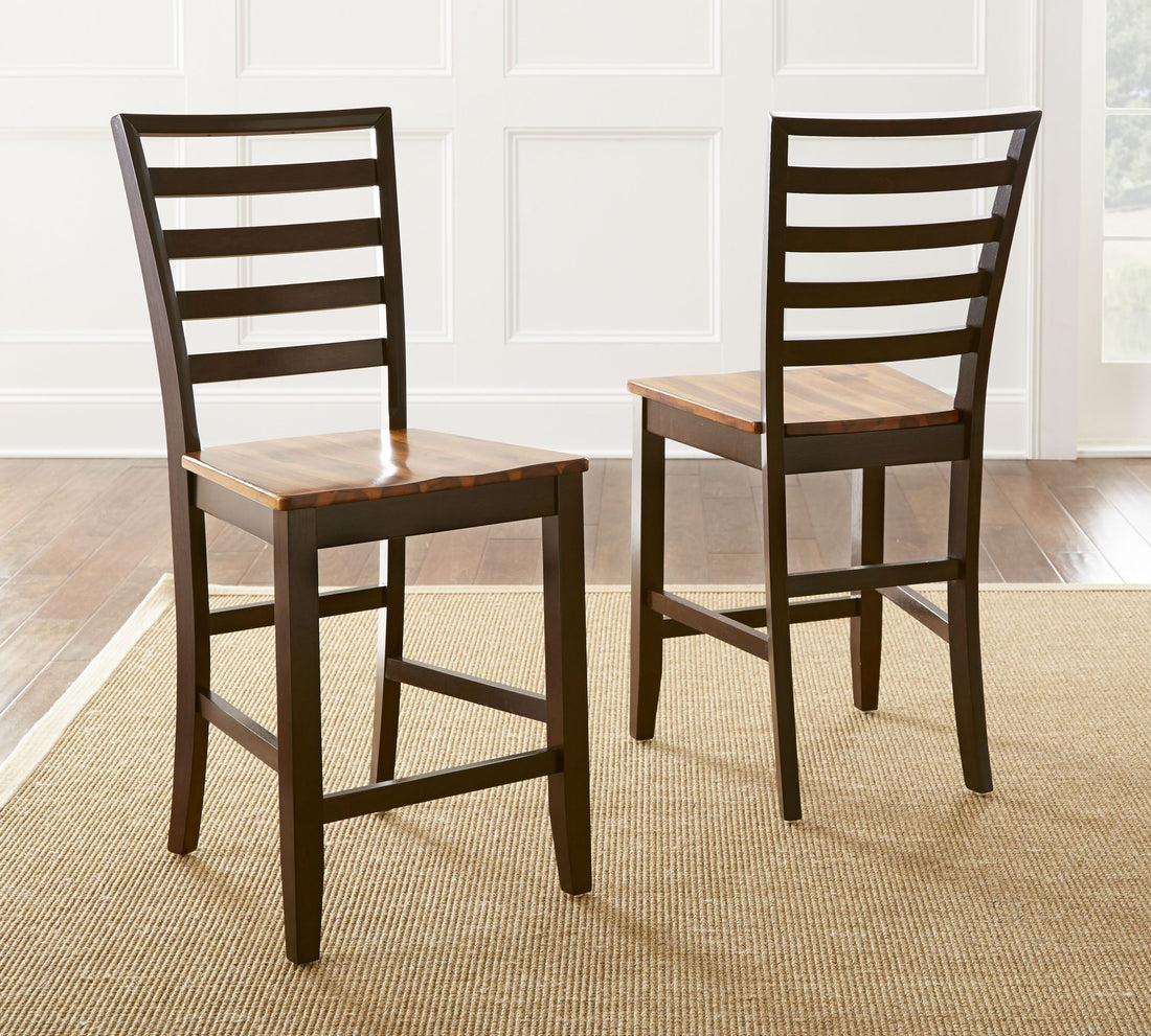 Abaco Counter Chair Set Of 2 Brown Brown Wood