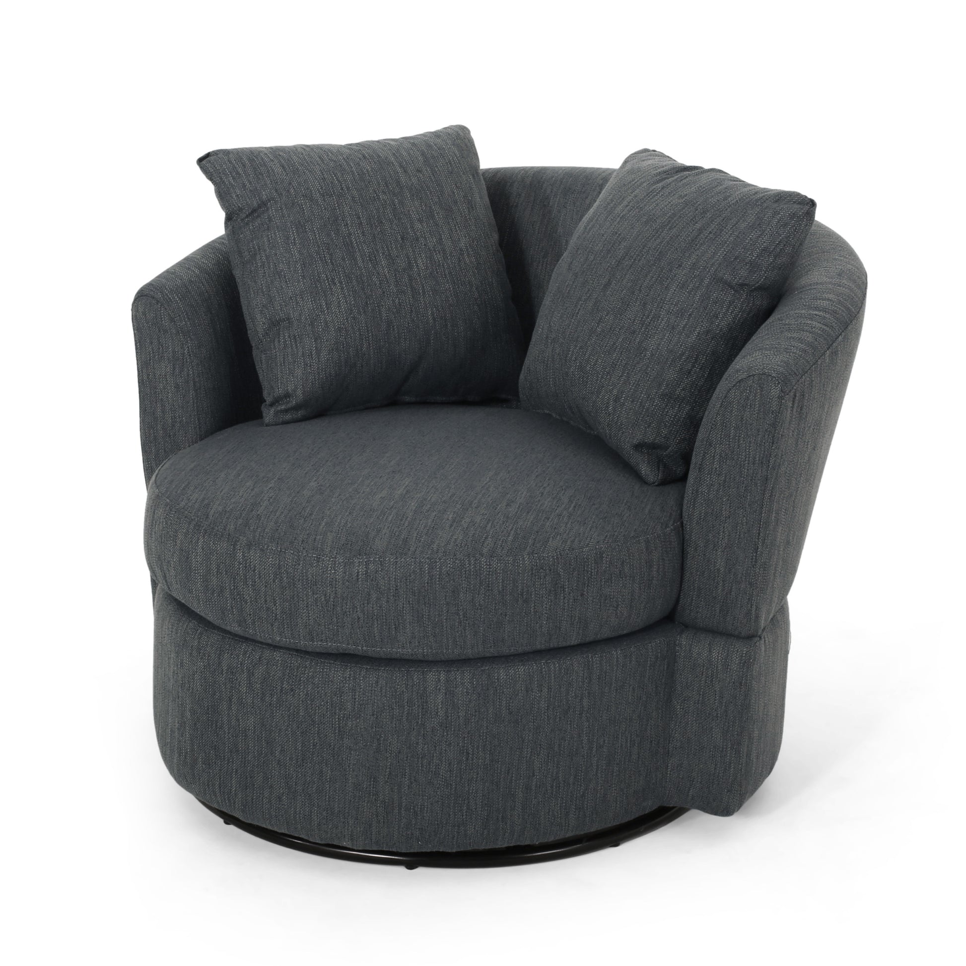 Swivel Club Chair Charcoal Fabric