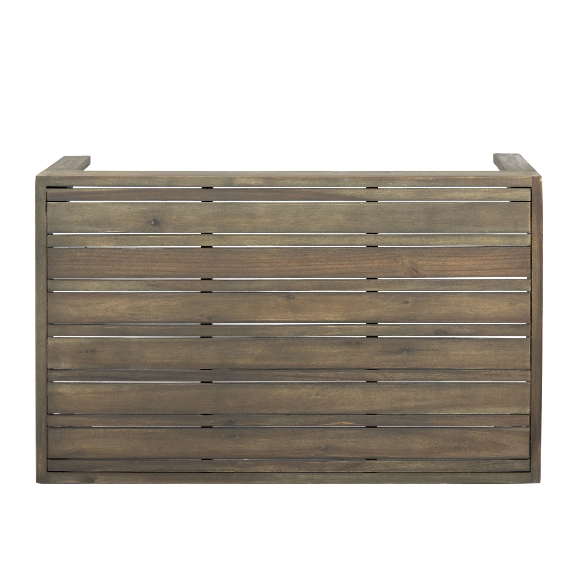 Outdoor Acacia Wood And Wicker Loveseat And Coffee Table Set With Cushions, Gray Mixed Gray Dark Gray Gray Acacia Wood