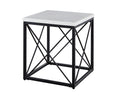 Skyler Square End Table With Marble Top White White Marble