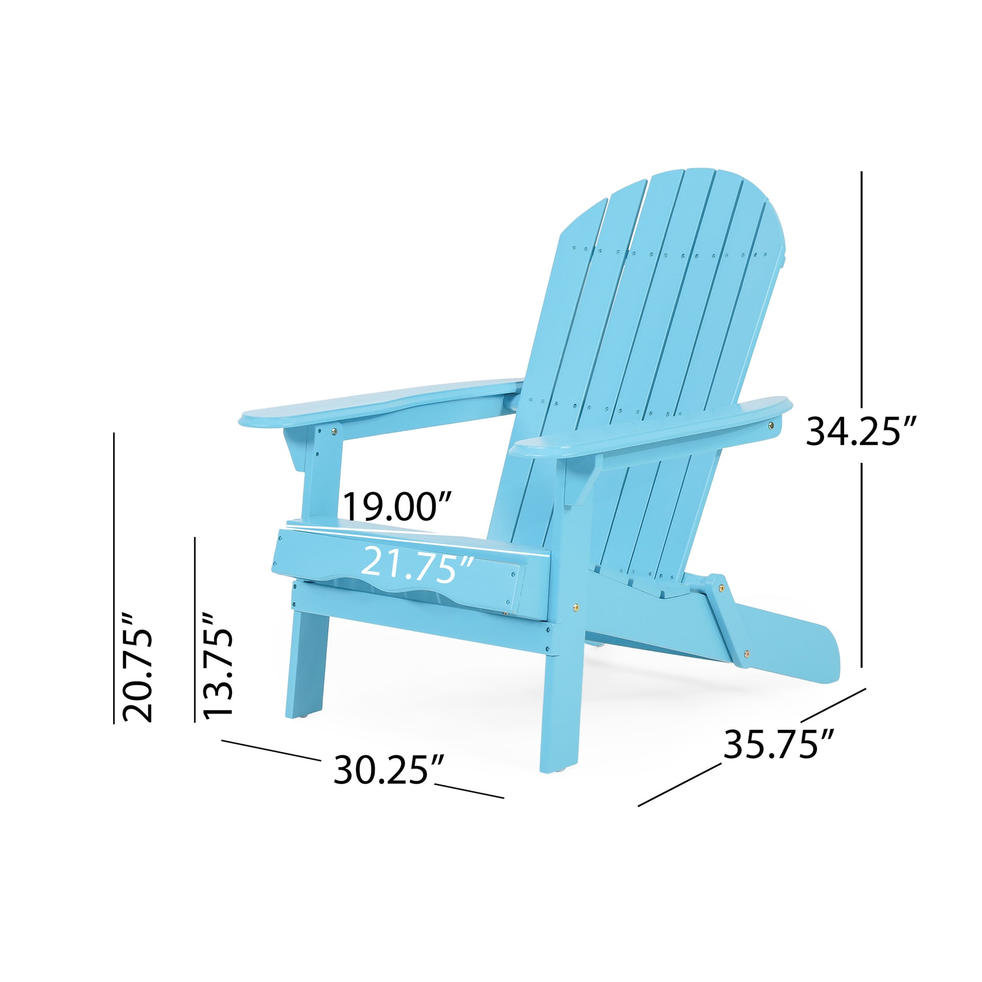 Malibu Adirondack Chair Blue Acacia Wood