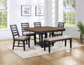 Harington 6 Piece Dining Set Black Black Fabric