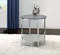 Frostine Side Table Silver Silver Metal