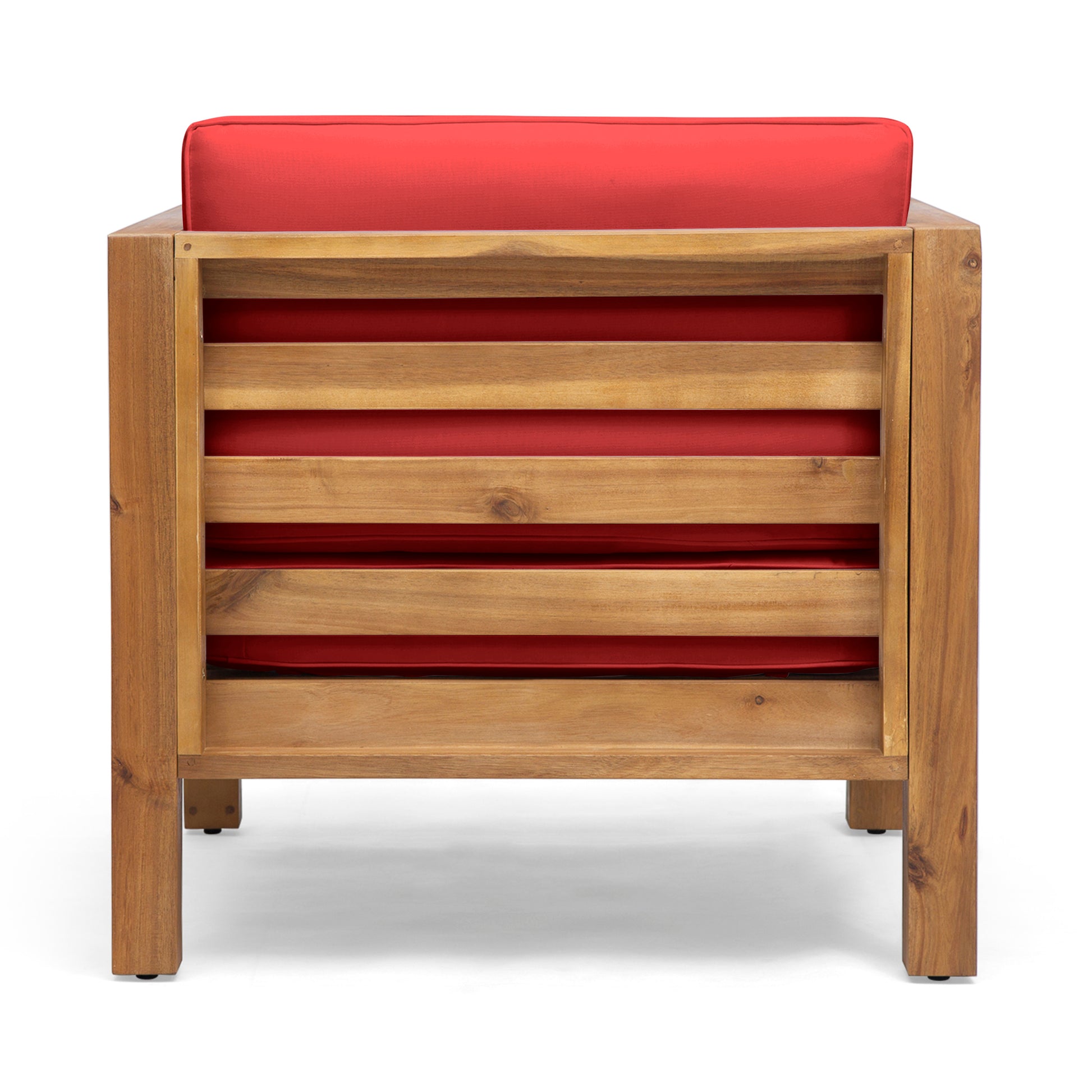 Oana Club Chair Red Wood Fabric