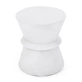 Outdoor Lightweight Concrete Side Table Antique White Magnesium Oxide