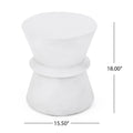 Outdoor Lightweight Concrete Side Table Antique White Magnesium Oxide