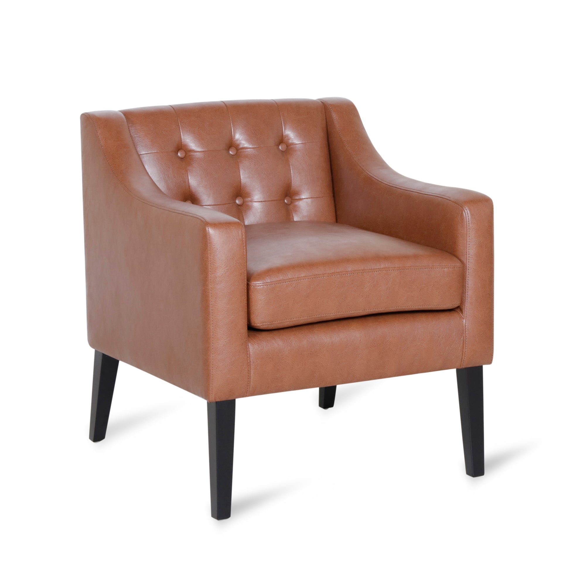 Accent Chair Light Brown Pu