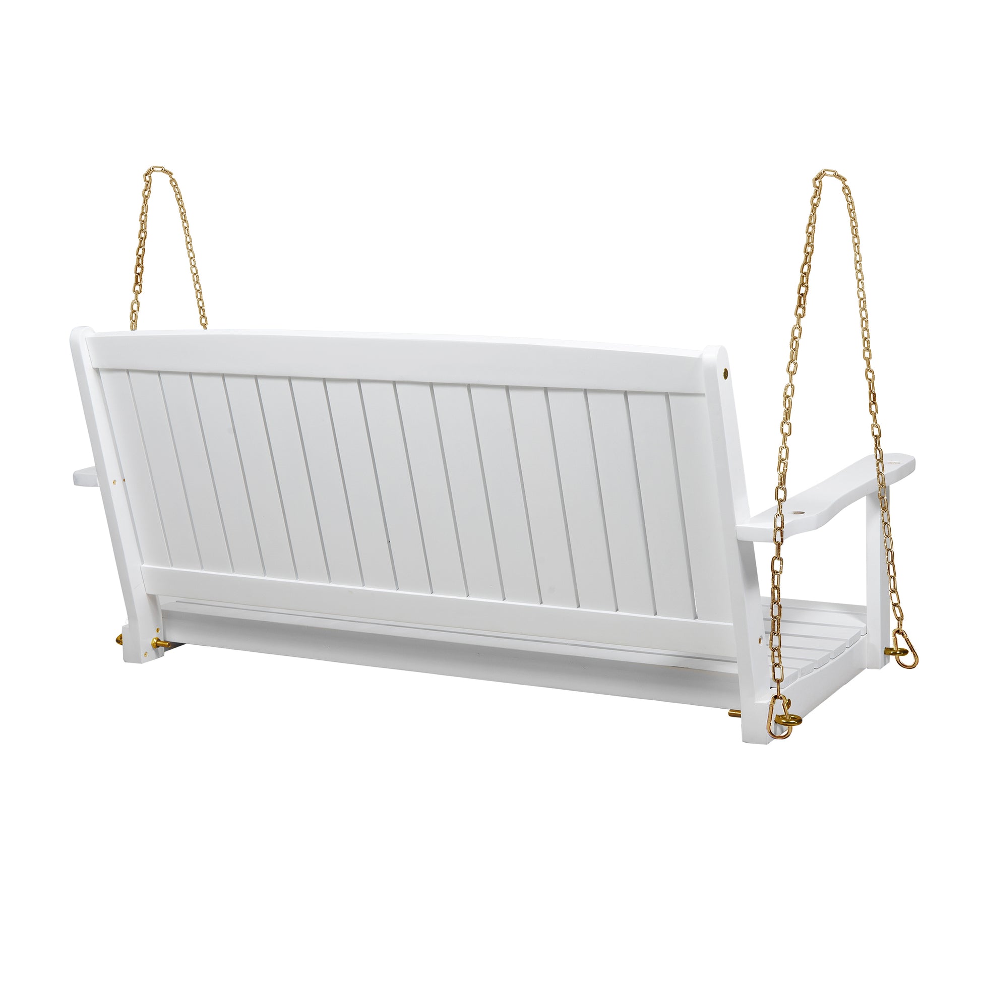 Tambora Porch Swing White Wood Metal