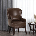 Accent Chair Dark Brown Pu