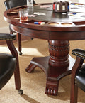 Tournament 5 Piece Dining And Game Table Set Dark Brown Dark Brown Wood