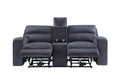 Lovell Power Console Loveseat Dark Gray Dark Gray Fabric 2 Seat