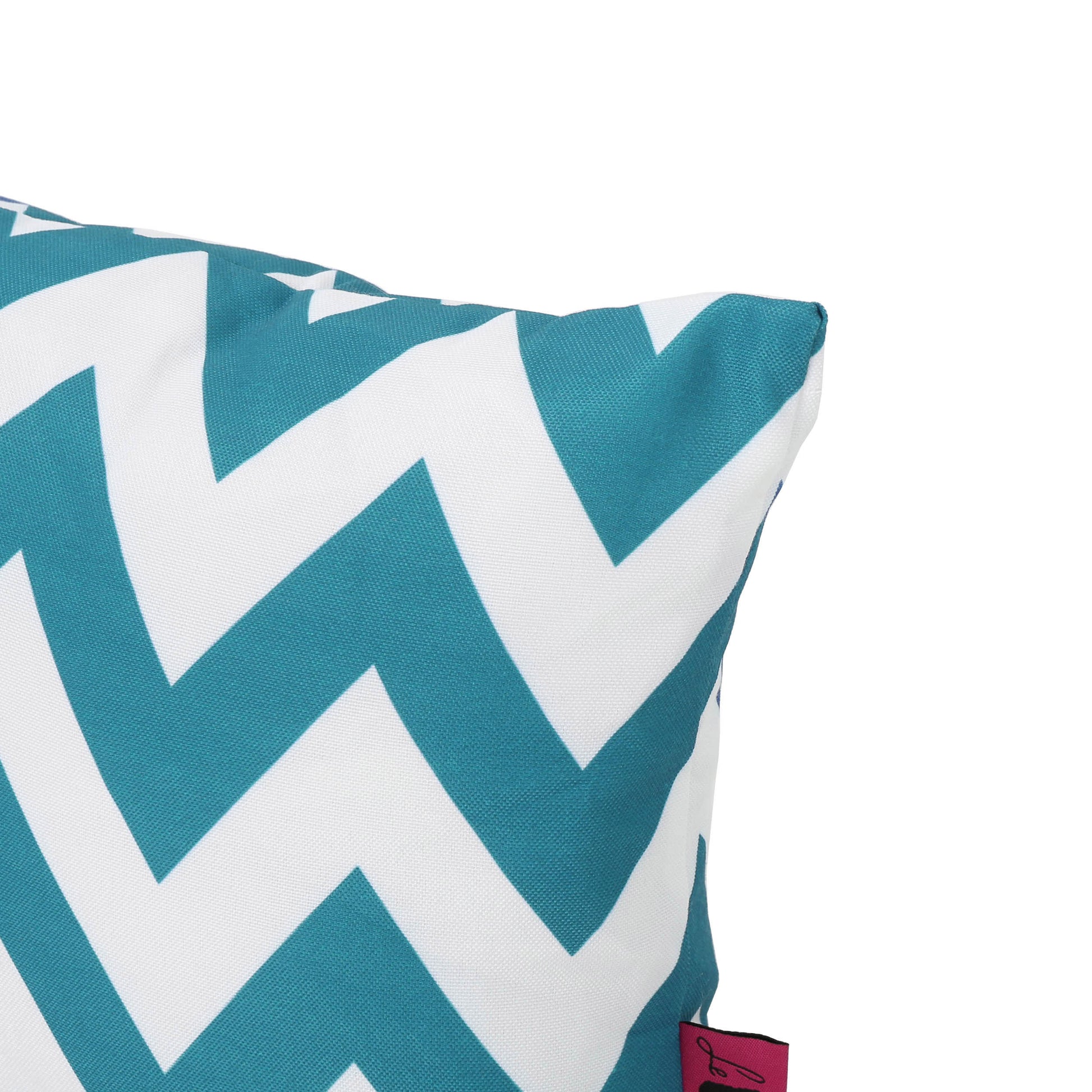 Marisol Chevron Rectangular Pillow Set Of 2 Teal Fabric