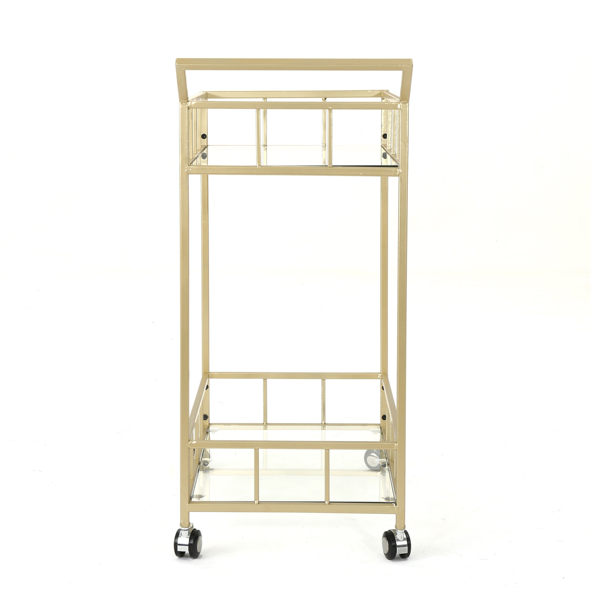 Bar Cart Gold Glass Metal