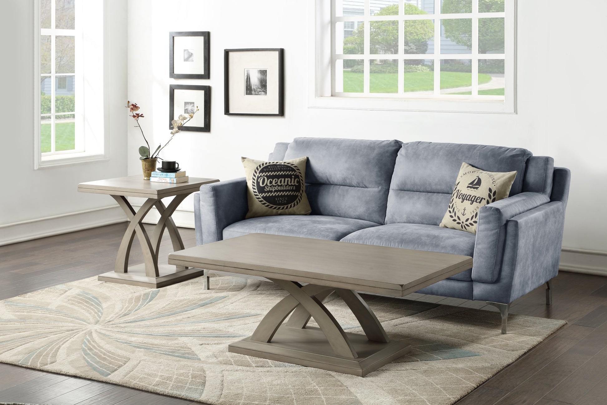 Jocelyn End Table Gray Gray Wood