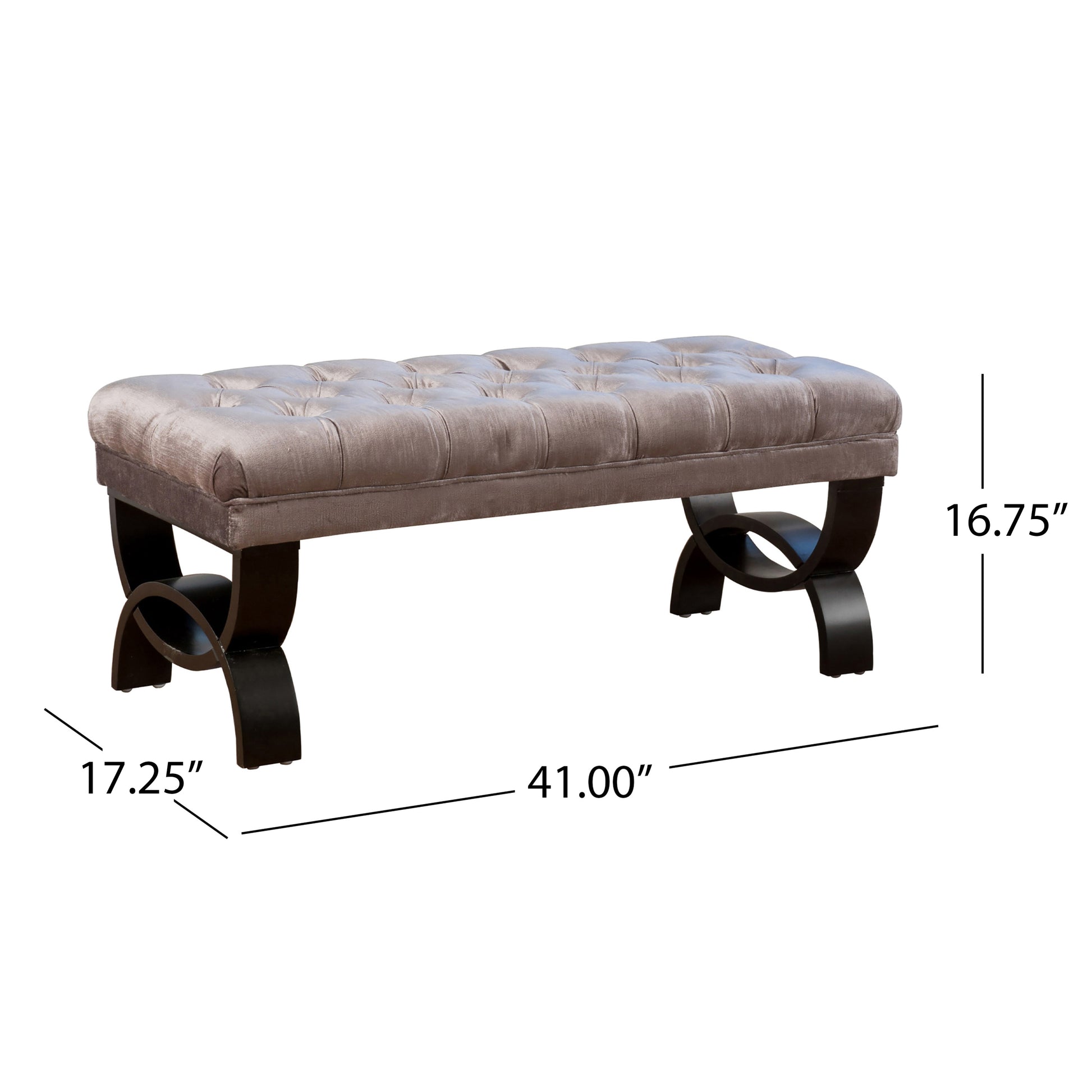 Hilton Ottoman Grey Velvet