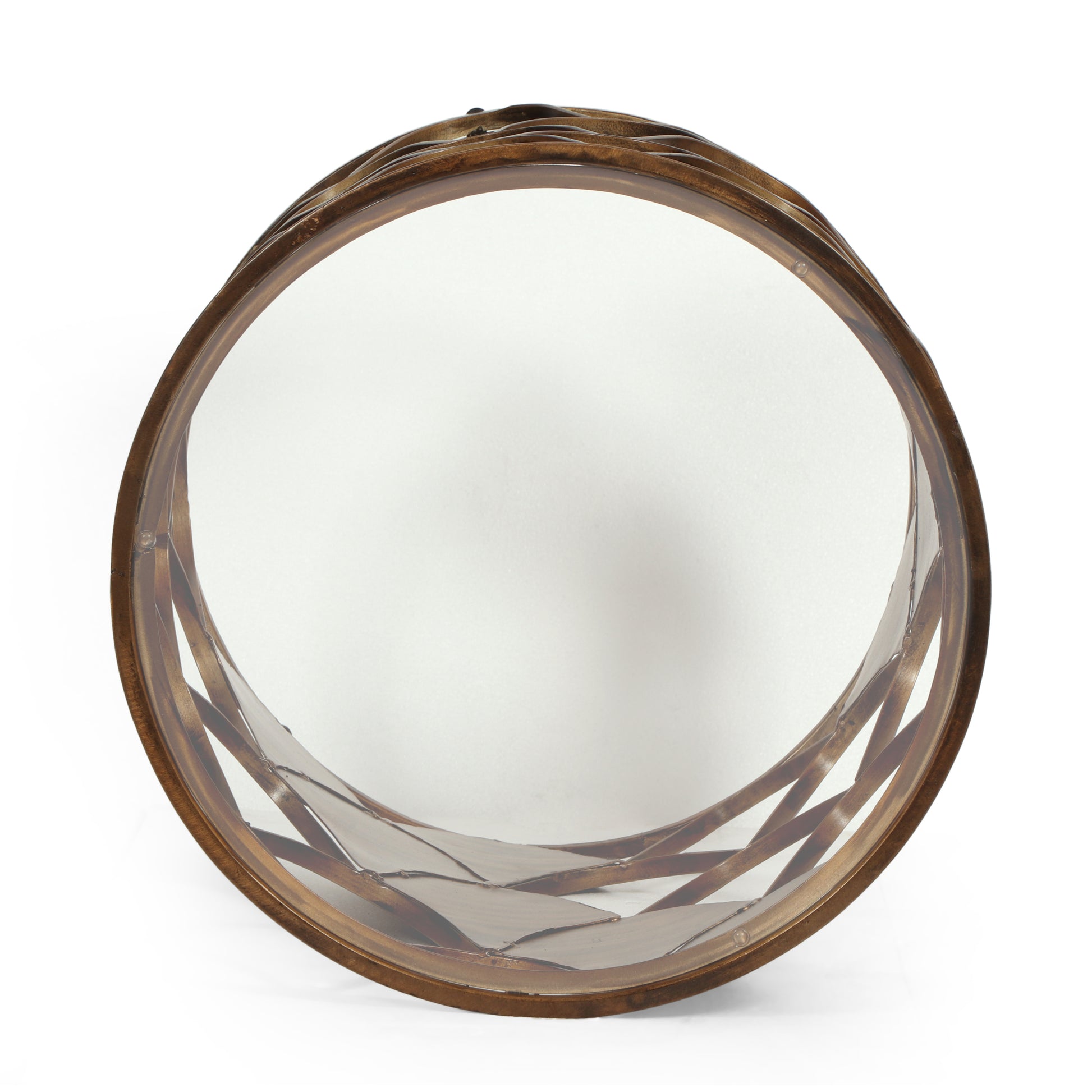 Pino Side Table Brown Glass Metal