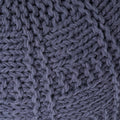 Yuny Knitted Cotton 20 X 20 Round Pouf Navy Cotton