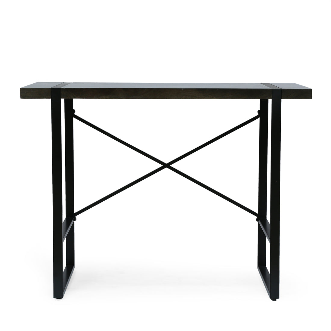 Counter Height Desk Wood Wood Metal