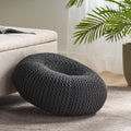 Knited Pouf Dark Grey Cotton
