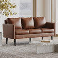 3 Seater Sofa Light Brown Pu 3 Seat