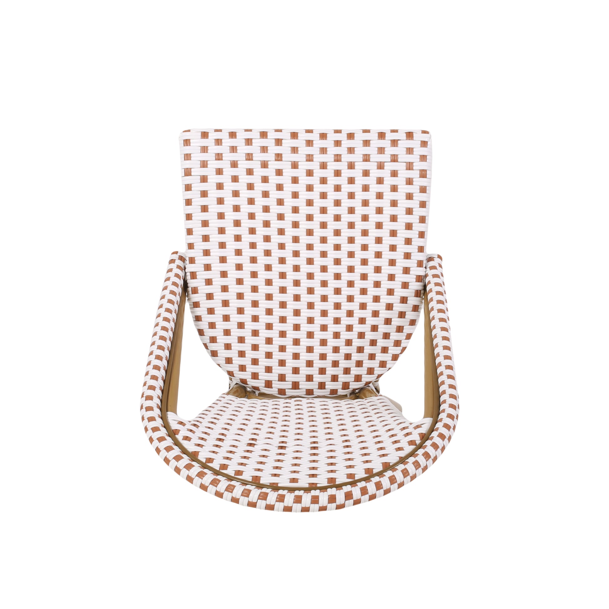 French Bistro Chair Brown White Rattan