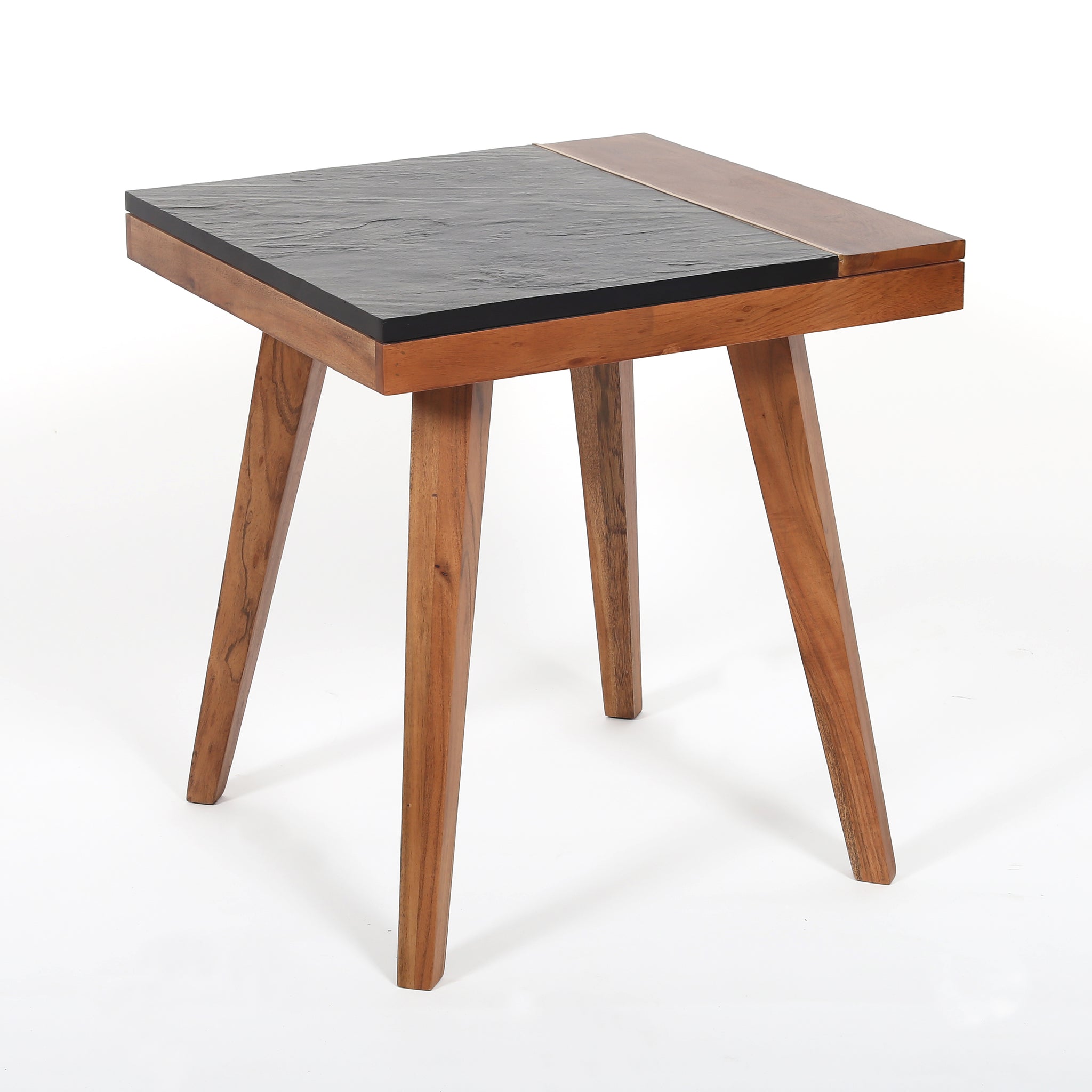 Caspian Square End Table Brown Brown Wood