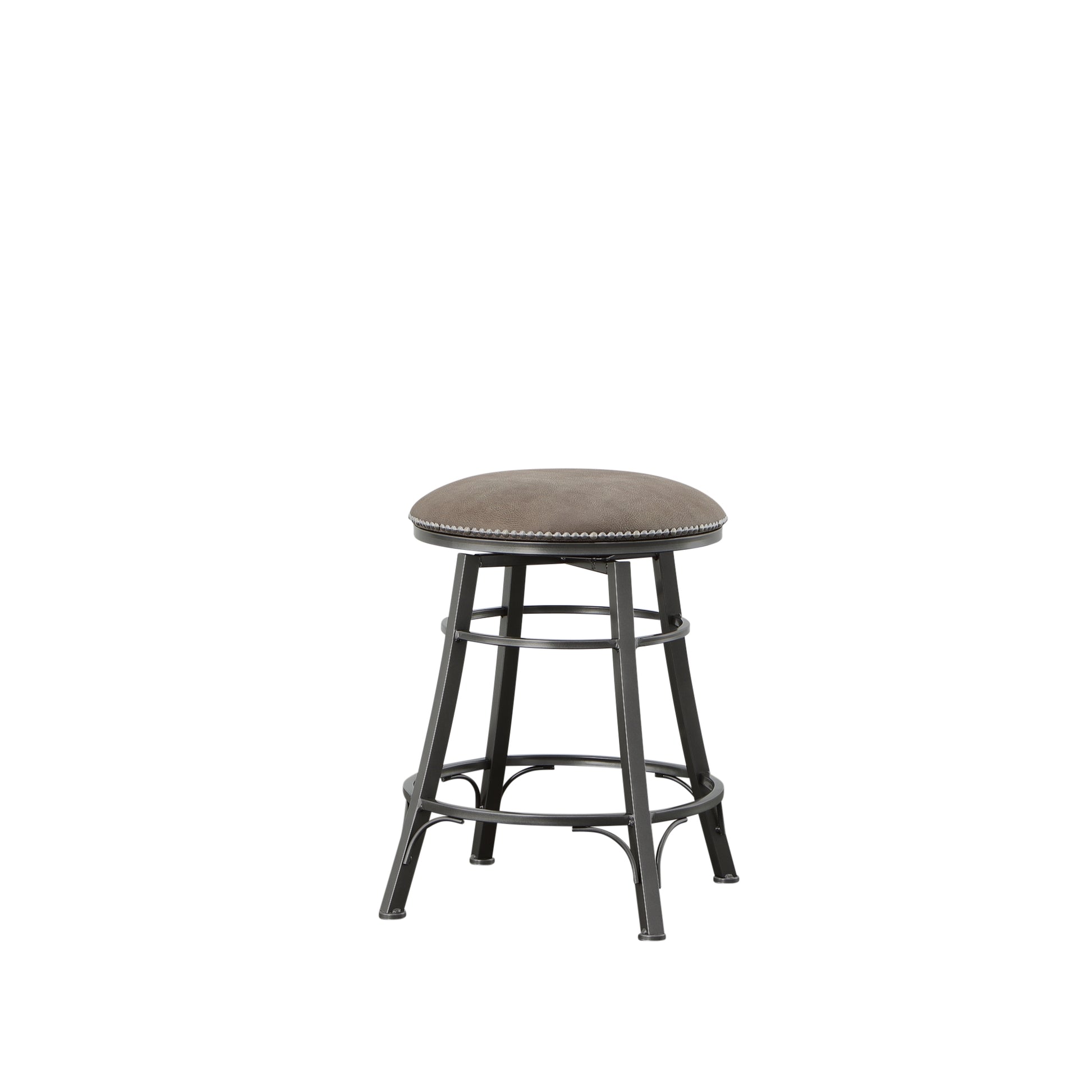 Bali Backless Swivel Counter Chair Gray Dark Gray Wood