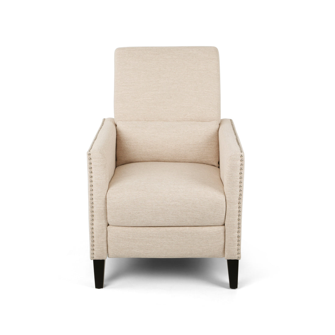Push Back Recliner Beige Fabric