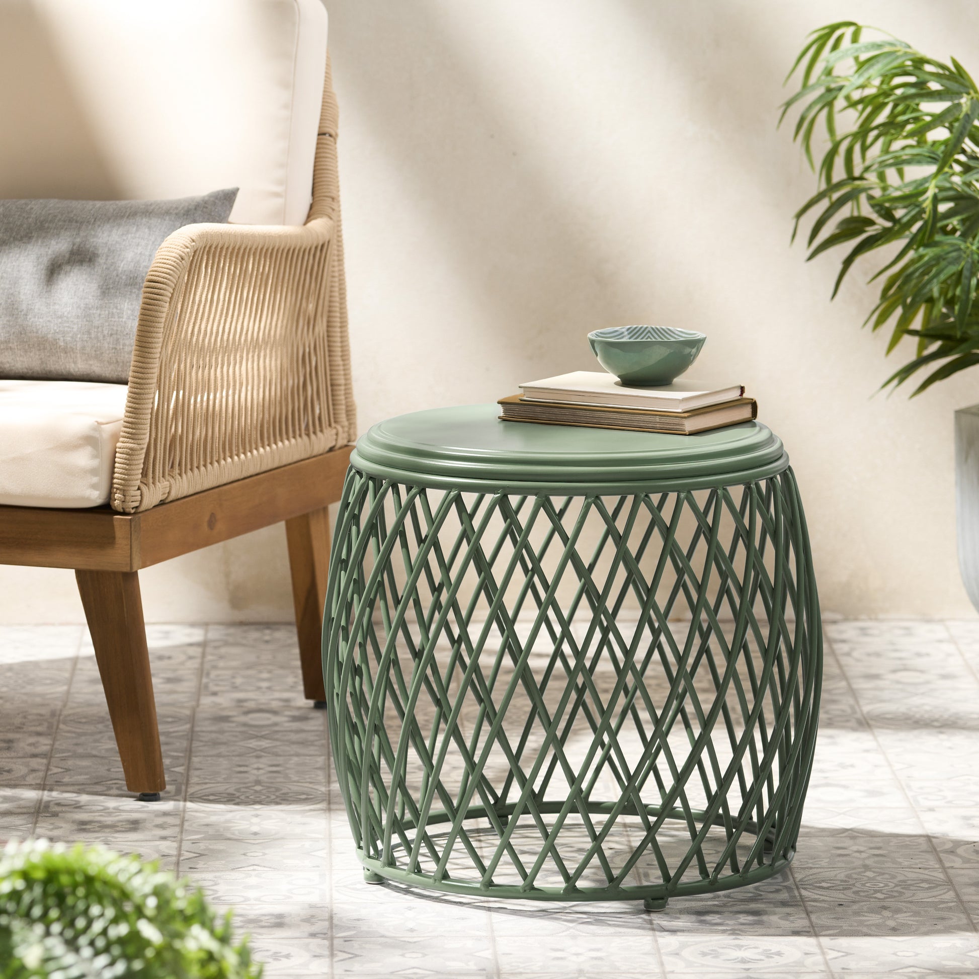 Alamera 19.75 Side Table Green Iron