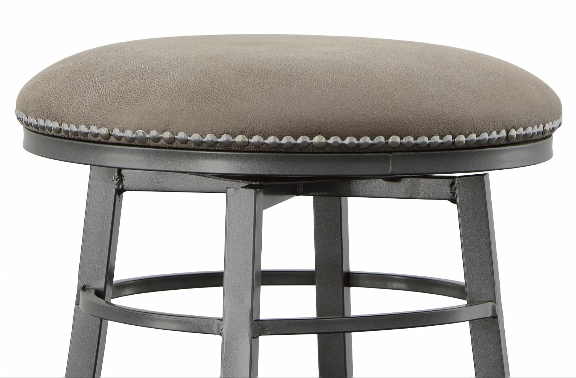 Bali Backless Swivel Bar Chair Gray Dark Gray Wood