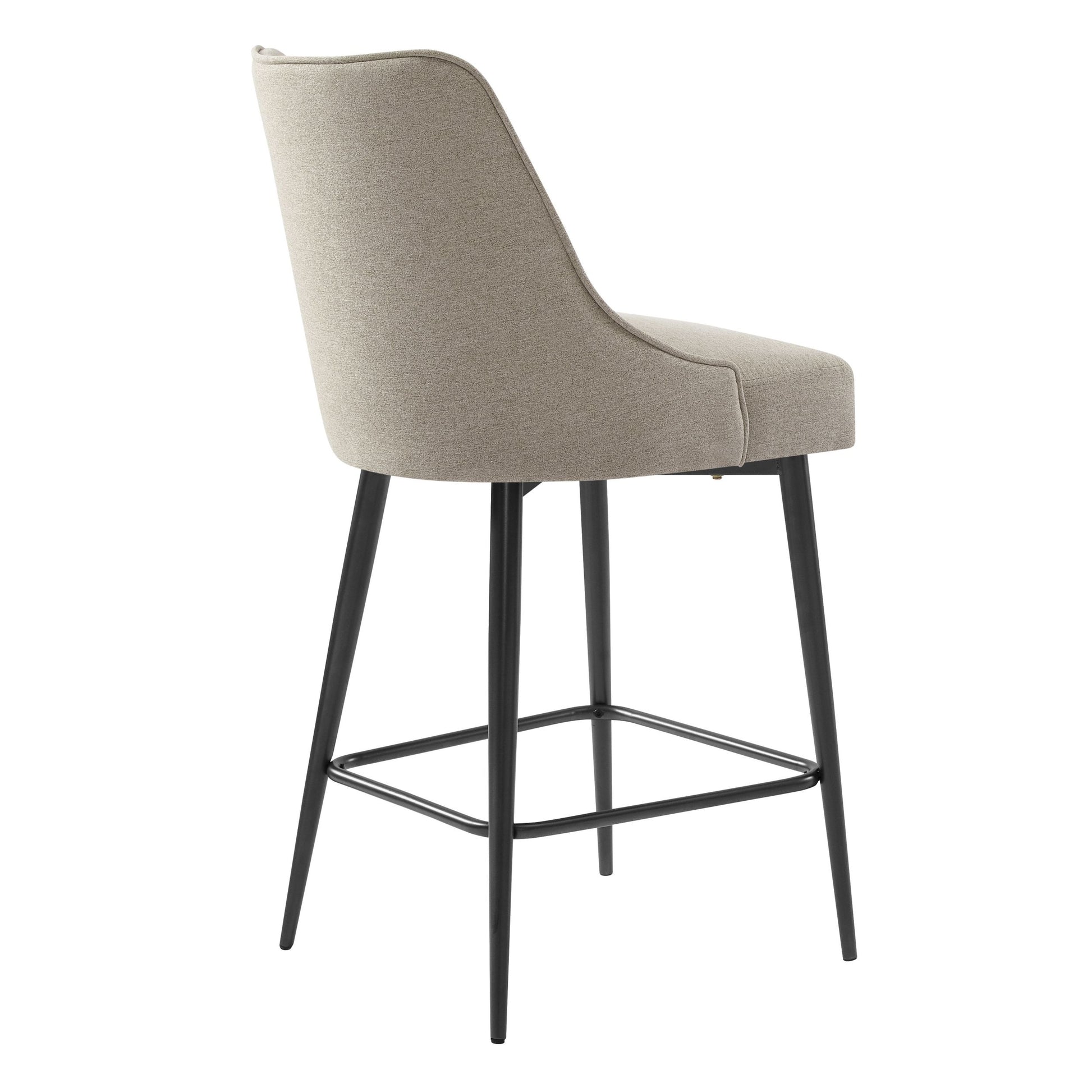 Olson Counter Chair Set Of 2 Khaki Silver White Fabric